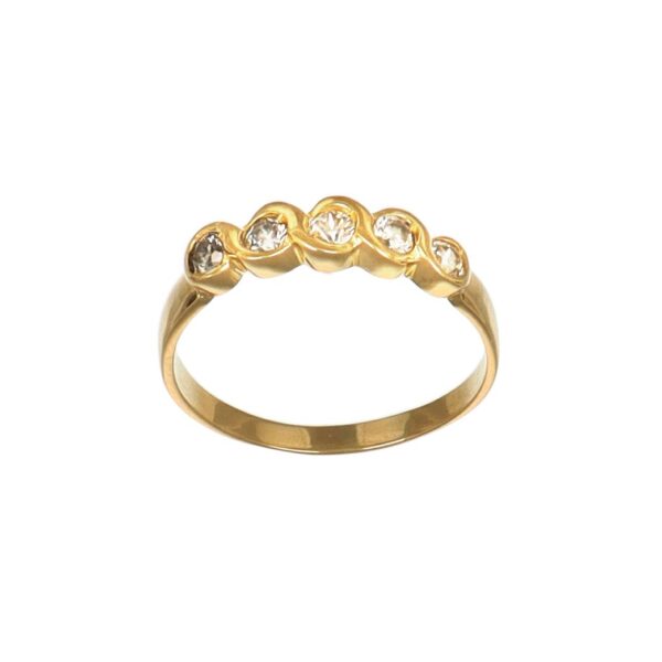 Anello oro giallo riviera con zirconi bianchi