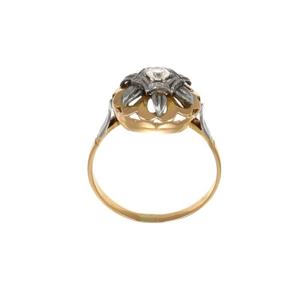 Anello due ori con zirconi modello vintage