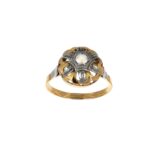 Anello due ori con zirconi modello vintage