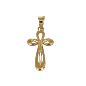 CIONDOLO ORO GIALLO CROCE CON GESU