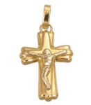 CIONDOLO DUE ORI CROCE CON GESU