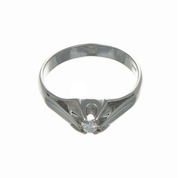 ANELLO ORO BIANCO CON DIAMANTE