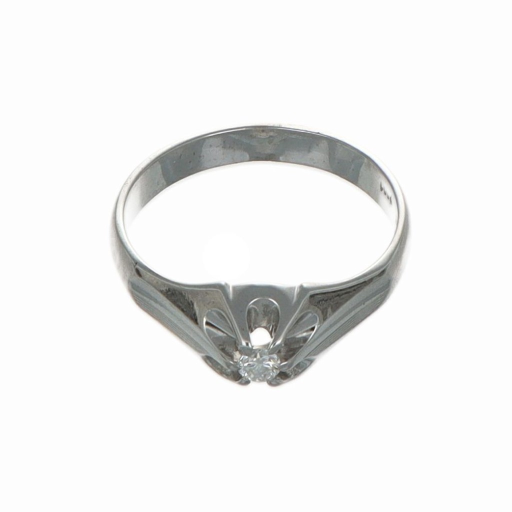 ANELLO ORO BIANCO CON DIAMANTE