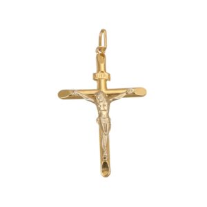 CIONDOLO DUE ORI CROCE CON GESU