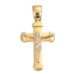 CIONDOLO DUE ORI CROCE CON GESU