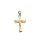 CIONDOLO DUE ORI CROCE CON GESU