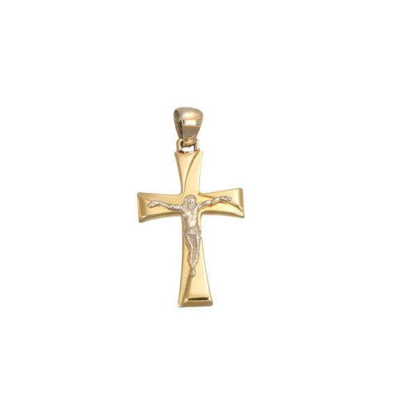 CIONDOLO DUE ORI CROCE CON GESU