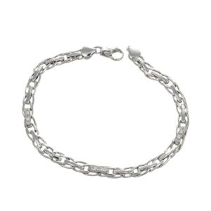 BRACCIALE ORO BIANCO SEMIRIGIDO CON ZIRCONI