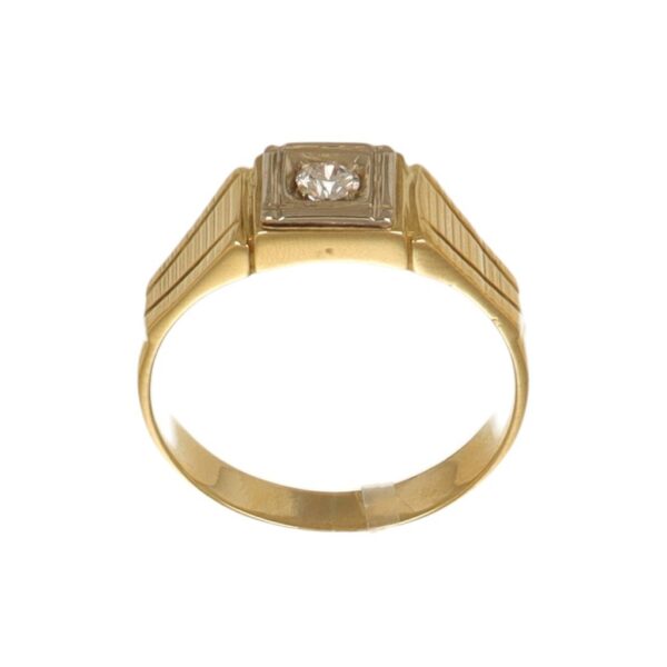 ANELLO DUE ORI SOLITARIO CON DIAMANTE