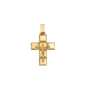 CIONDOLO ORO GIALLO CROCE CON GESU