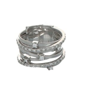 ANELLO ORO BIANCO FASCIA CON DIAMANTI MARCO BICEGO