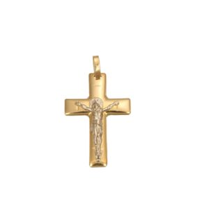 CIONDOLO DUE ORI CROCE CON GESU