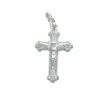 CIONDOLO ORO BIANCO CROCE CON GESU