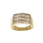 ANELLO DUE ORI FASCIA CON ZIRCONI