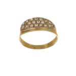 ANELLO DUE ORI FASCIA CON ZIRCONI BIANCHI