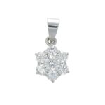 CIONDOLO ORO BIANCO FIORE CON ZIRCONI