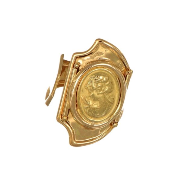 Anello oro giallo con donna