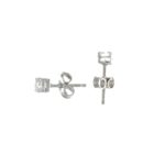 Orecchini oro bianco punto luce con zirconi