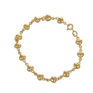 BRACCIALE ORO GIALLO CUORICINI