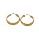 ORECCHINI ORO GIALLO CERCHI LARGHI LAVORATI