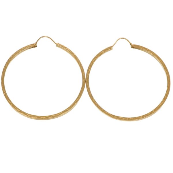 ORECCHINI ORO GIALLO CERCHI GRANDI LAVORATI