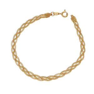BRACCIALE ORO GIALLO TRECCIA LAVORATA