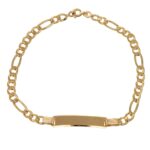 BRACCIALE ORO GIALLO 5 + 1 CON TARGHETTA