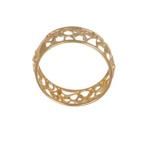 ANELLO DUE ORI FASCIA LAVORATA