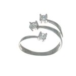 ANELLO ORO BIANCO CONTRARIE CON ZIRCONI