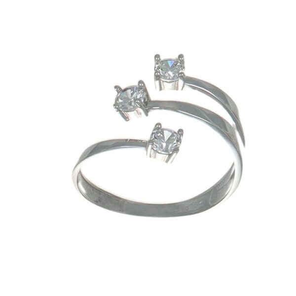 ANELLO ORO BIANCO CONTRARIE CON ZIRCONI