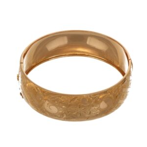 BRACCIALE ORO GIALLO LUCIDO LAVORATO FASCIA LARGA