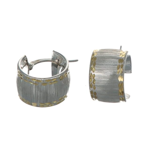 ORECCHINI DUE ORI LUCIDI SATINATI CERCHI PICCOLI