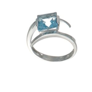 ANELLO ORO BIANCO MILUNA CON ACQUAMARINA