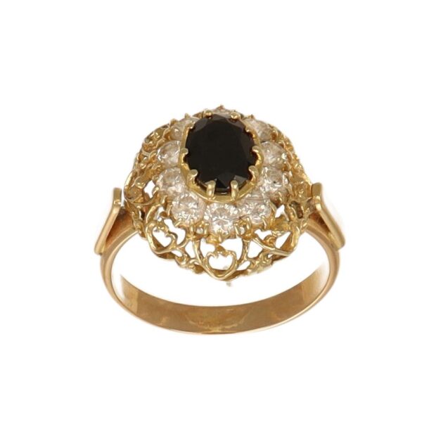 ANELLO ORO GIALLO CON ZIRCONI