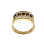 ANELLO ORO GIALLO FASCIA CON ZIRCONI