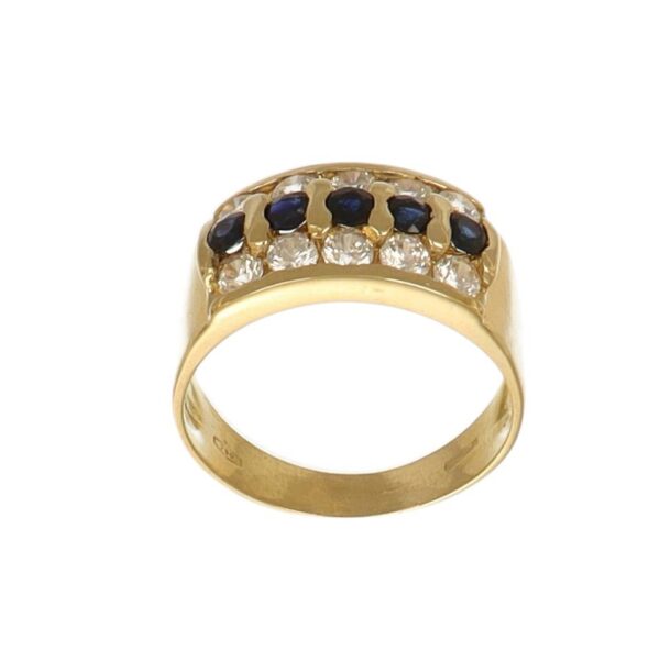 ANELLO ORO GIALLO FASCIA CON ZIRCONI
