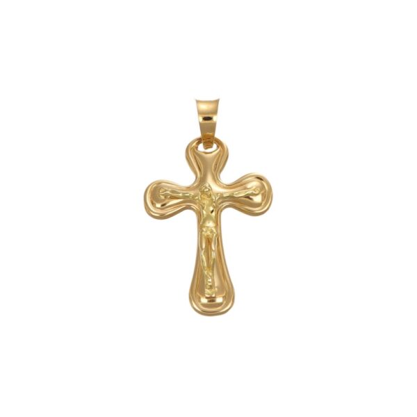 CIONDOLO ORO GIALLO CROCE CON GESU