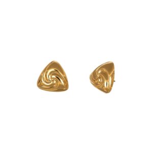 ORECCHINI ORO GIALLO LOBO TRIANGOLO LAVORATO