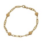 BRACCIALE ORO GIALLO CON SFERE SATINATE