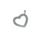 CIONDOLO ORO BIANCO CUORE CON DIAMANTI 0,03 TOT