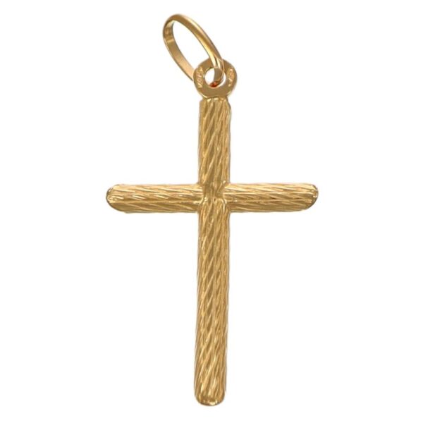CIONDOLO ORO GIALLO CROCE LAVORATA