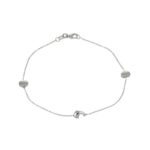 BRACCIALE ORO BIANCO CON CUORI E DELFINO SATINATO