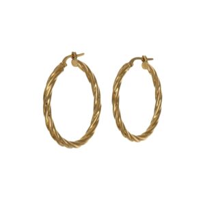 ORECCHINI ORO GIALLO CERCHI TORCION