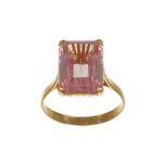 ANELLO ORO GIALLO CON ROSA DI FRANCIA