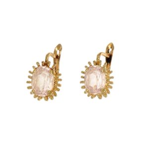 ORECCHINI ORO GIALLO CON ZIRCONI ROSA