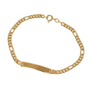 BRACCIALE ORO GIALLO CON TARGHETTA CINQUE PIU UNO