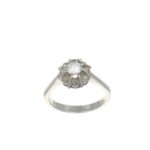 Anello oro bianco con diamante