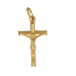 Ciondolo oro giallo croce con gesu