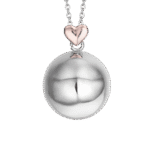 COLLANA CHIAMA ANGELI IN ACCIAIO, CIONDOLO IN METALLO CON CUORE ROSE' LUCA BARRA