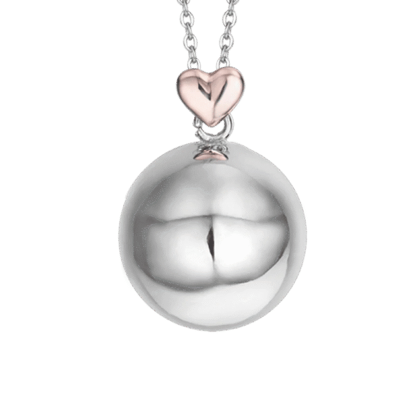 COLLANA CHIAMA ANGELI IN ACCIAIO, CIONDOLO IN METALLO CON CUORE ROSE' LUCA BARRA
